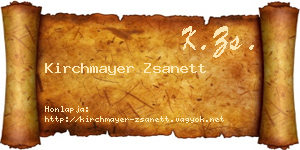 Kirchmayer Zsanett névjegykártya